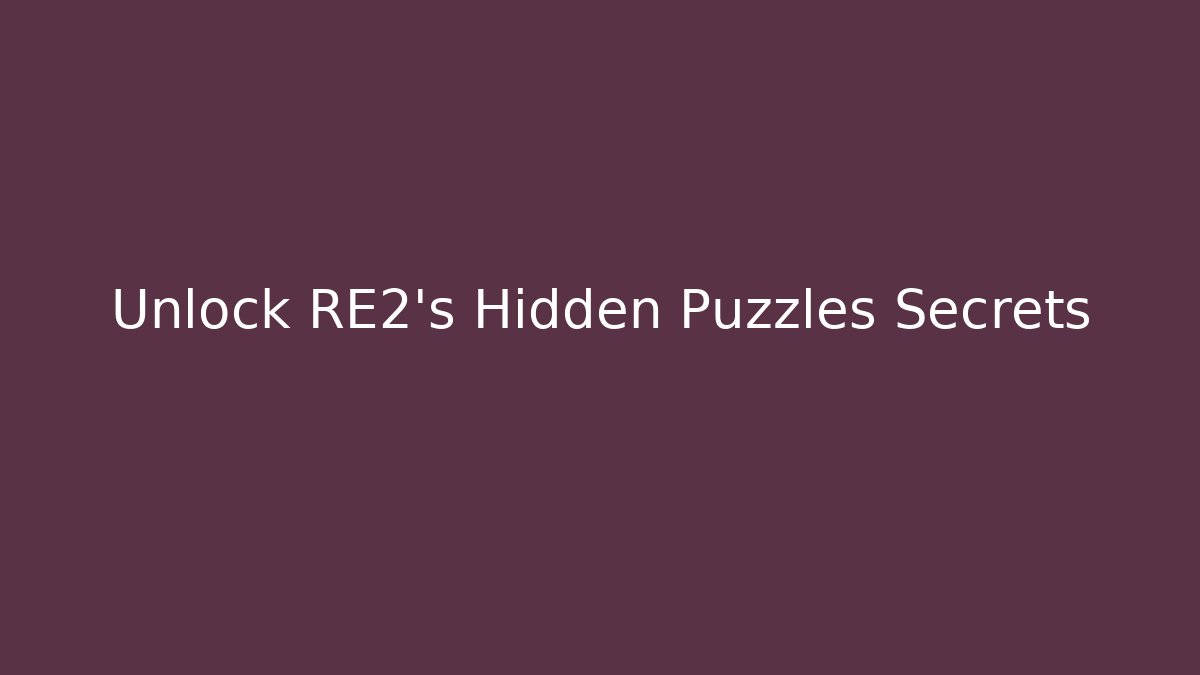 Unlock RE2's Hidden Puzzles Secrets - Critter Realm