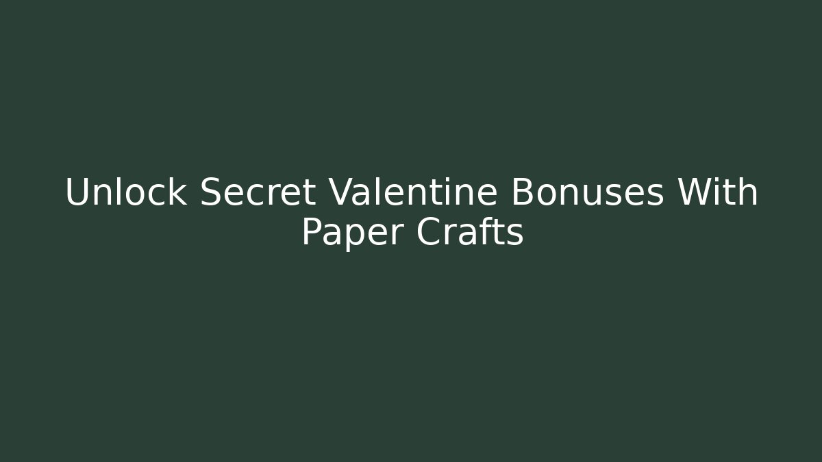 Unlock Secret Valentine Bonuses With Paper Crafts