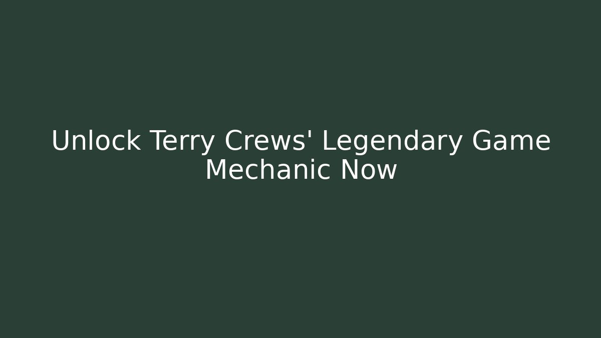 Unlock Terry Crews' Legendary Game Mechanic Now - Critter Realm