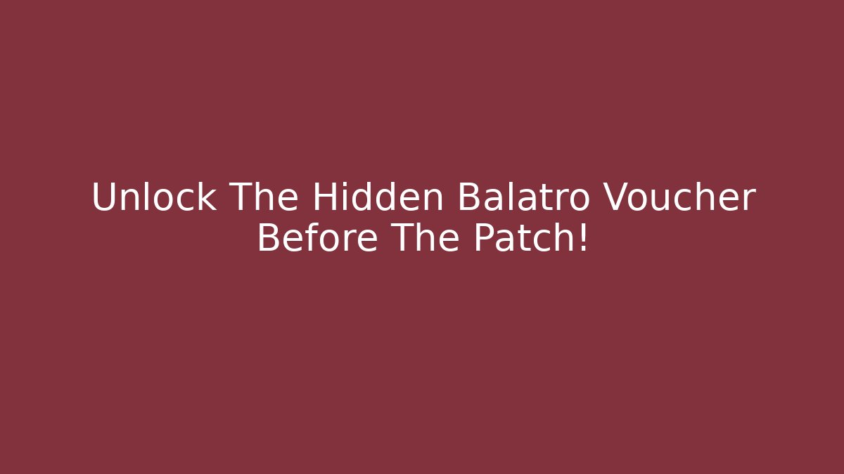 Unlock The Hidden Balatro Voucher Before The Patch! - Critter Realm