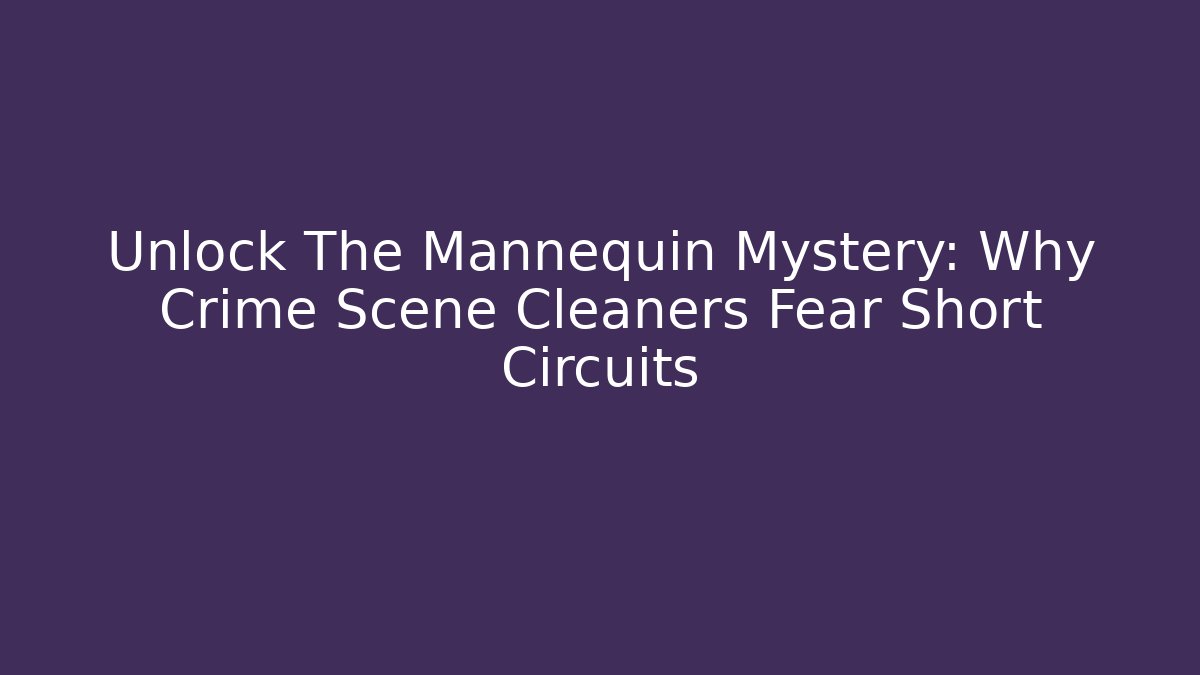 Unlock The Mannequin Mystery: Why Crime Scene Cleaners Fear Short Circuits