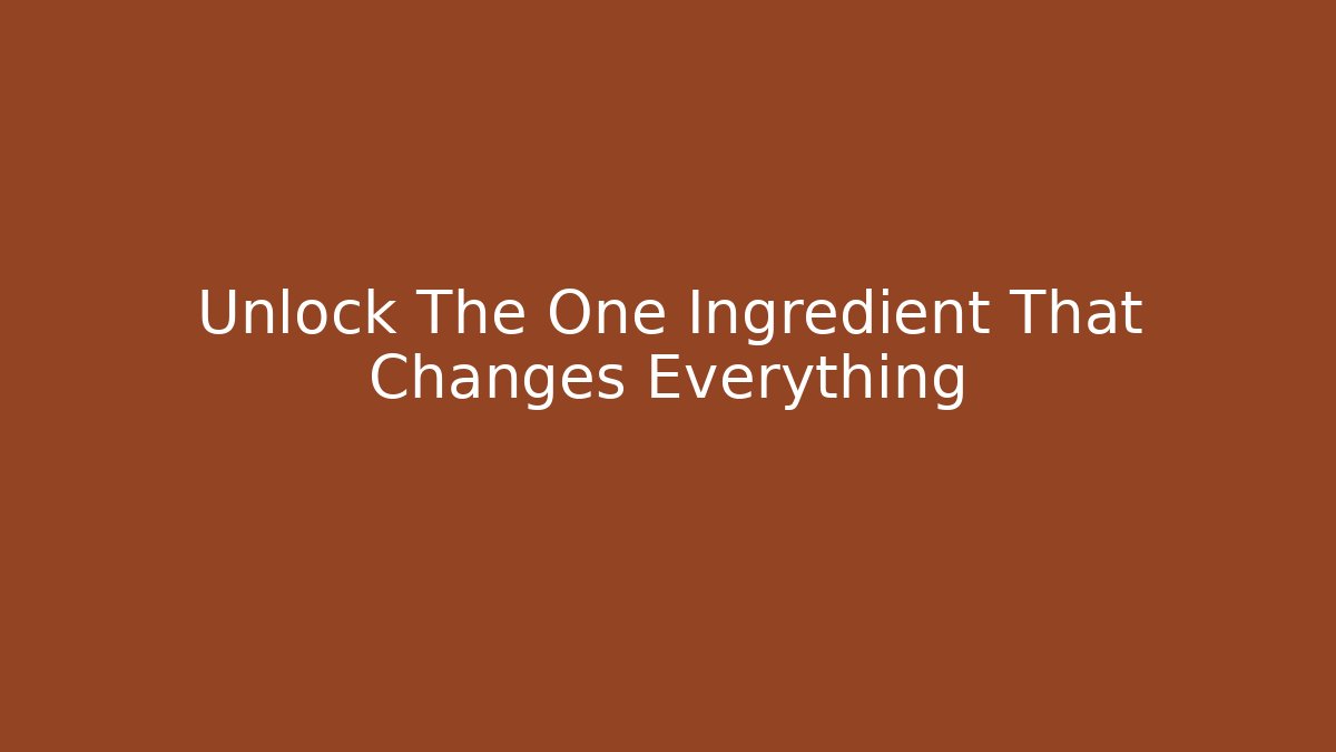 Unlock The One Ingredient That Changes Everything - Critter Realm