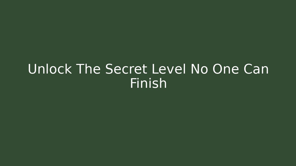 Unlock The Secret Level No One Can Finish - Critter Realm