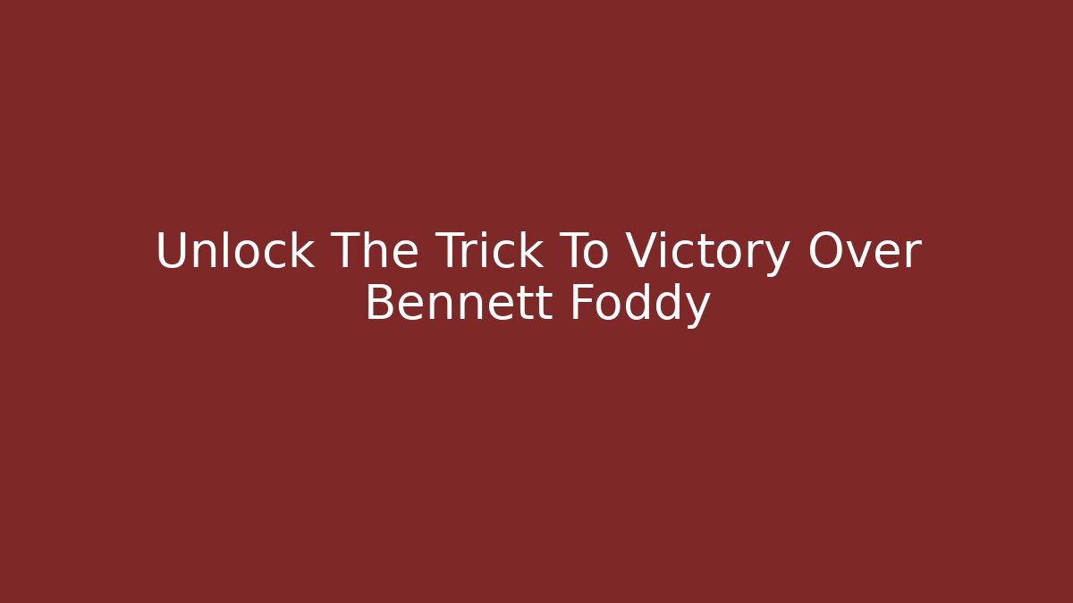 Unlock The Trick To Victory Over Bennett Foddy