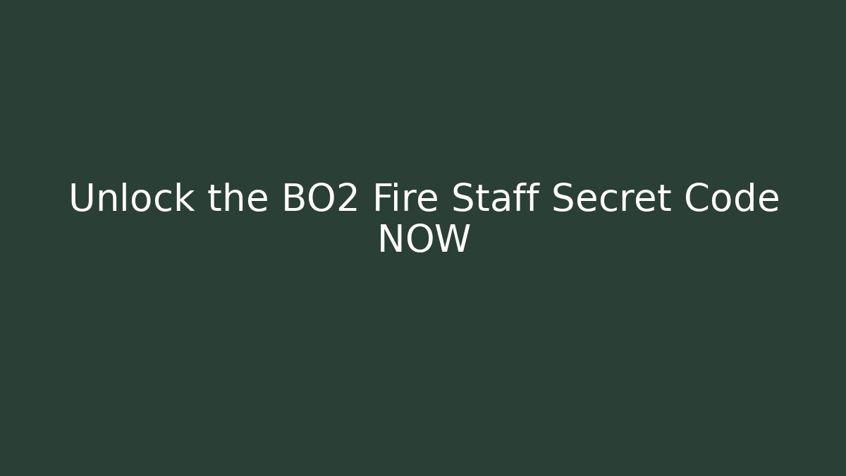 Unlock the BO2 Fire Staff Secret Code NOW - Critter Realm