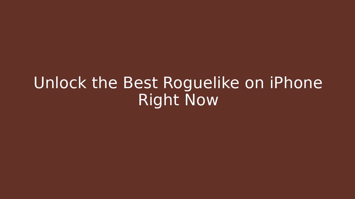 Unlock the Best Roguelike on iPhone Right Now - Critter Realm