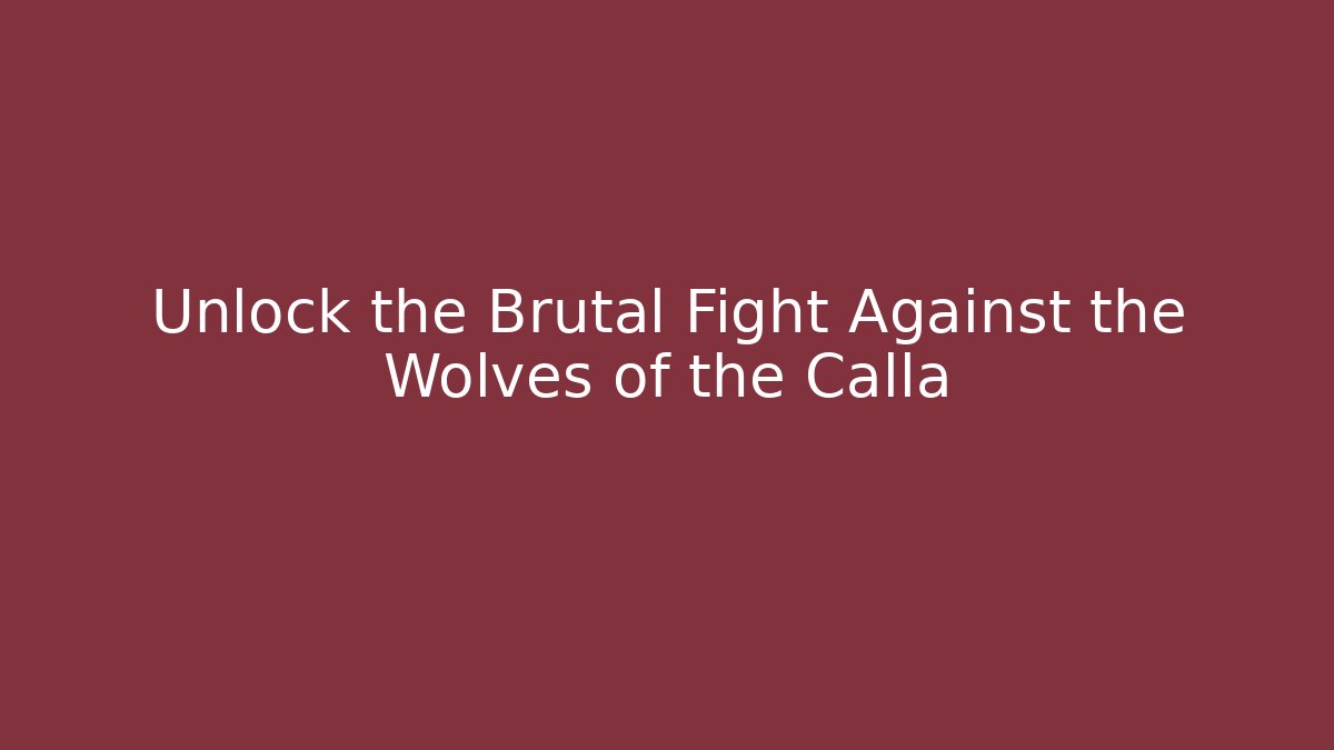 Unlock the Brutal Fight Against the Wolves of the Calla - Critter Realm