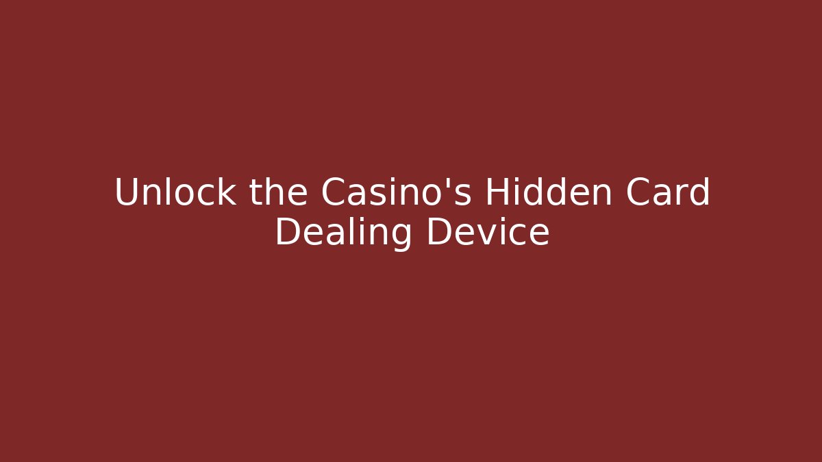 Unlock the Casino's Hidden Card Dealing Device - Critter Realm