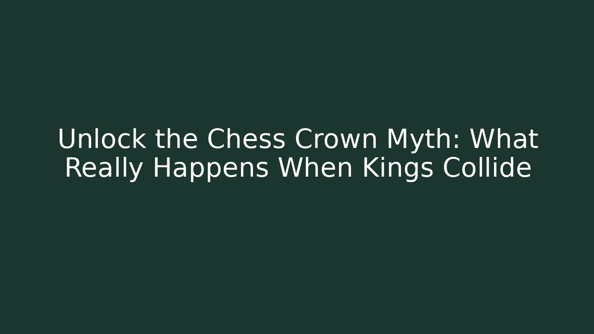 Unlock the Chess Crown Myth: What Really Happens When Kings Collide
