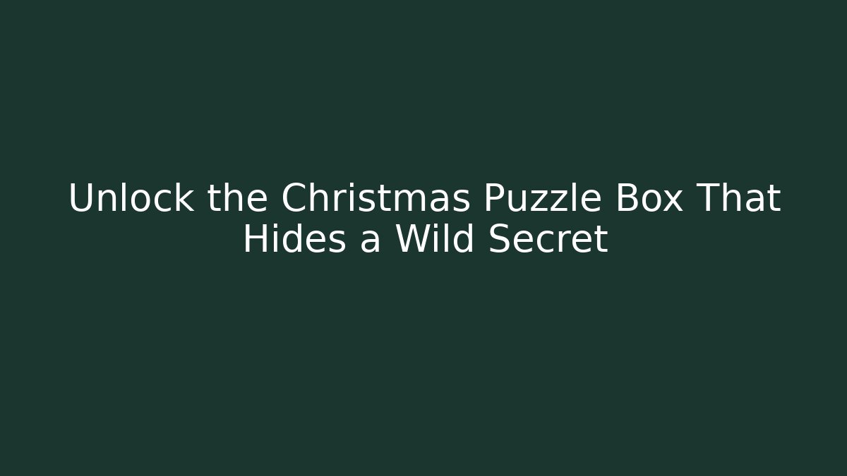 Unlock the Christmas Puzzle Box That Hides a Wild Secret
