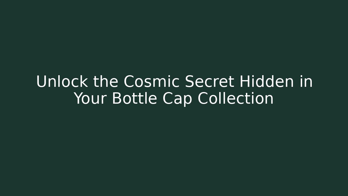 Unlock the Cosmic Secret Hidden in Your Bottle Cap Collection - Critter Realm