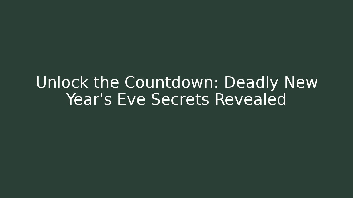 Unlock the Countdown: Deadly New Year's Eve Secrets Revealed