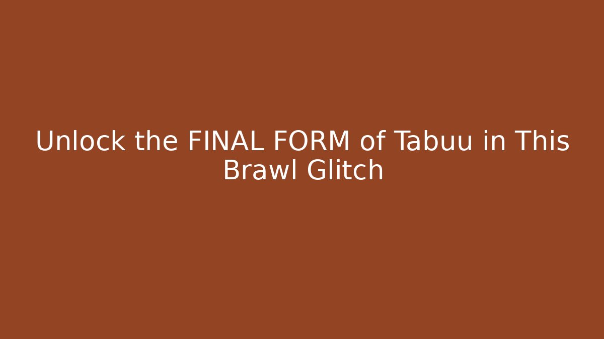 Unlock the FINAL FORM of Tabuu in This Brawl Glitch - Critter Realm