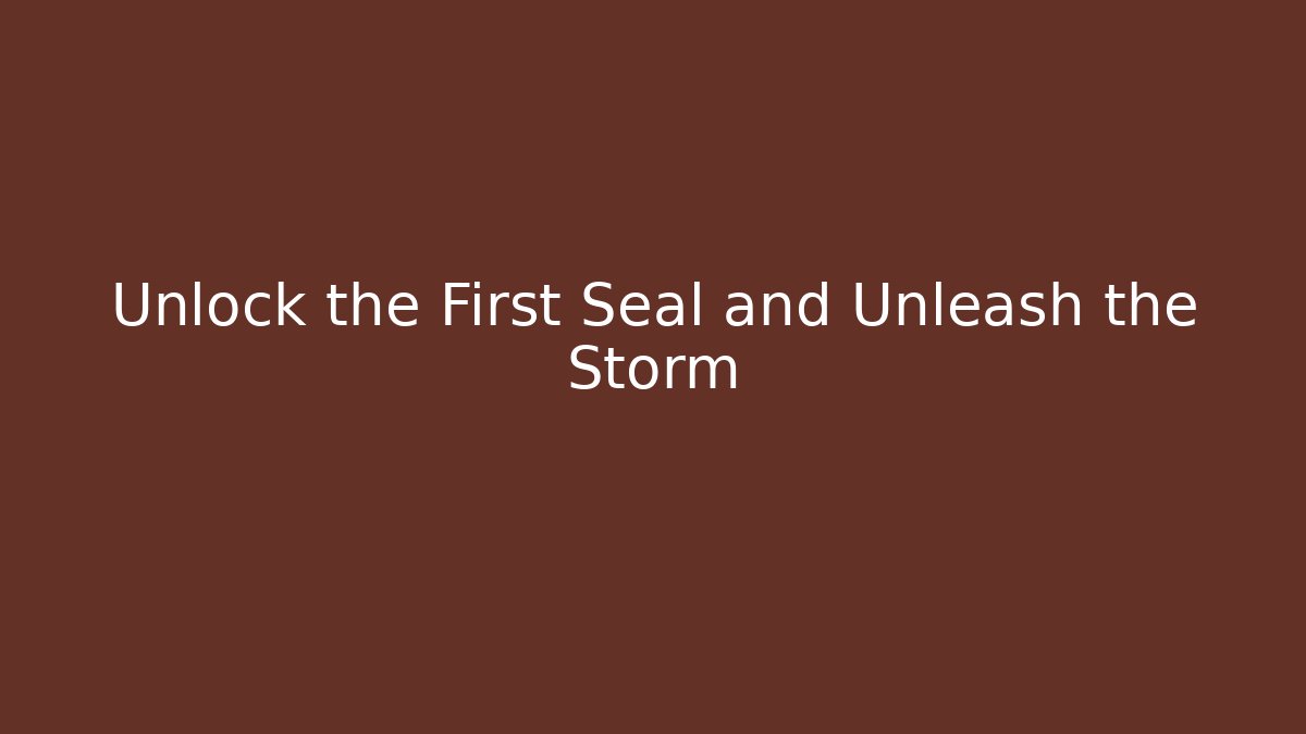 Unlock the First Seal and Unleash the Storm
