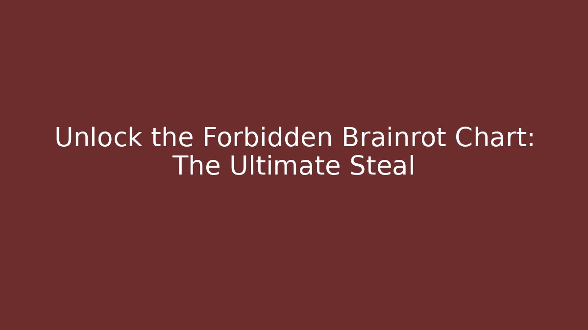 Unlock the Forbidden Brainrot Chart: The Ultimate Steal