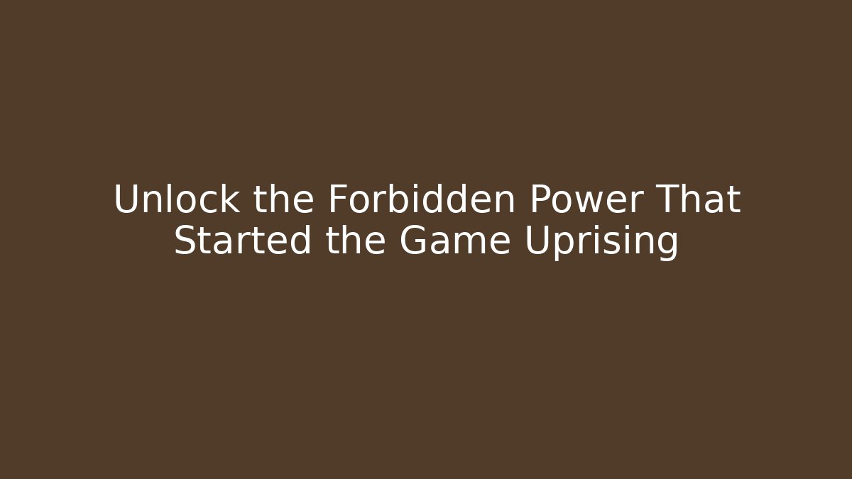 Unlock the Forbidden Power That Started the Game Uprising - Critter Realm