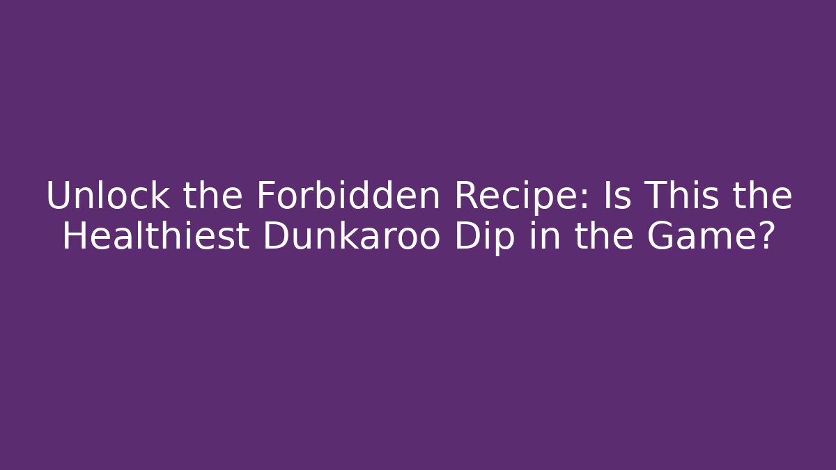 Unlock the Forbidden Recipe: Is This the Healthiest Dunkaroo Dip in the Game?