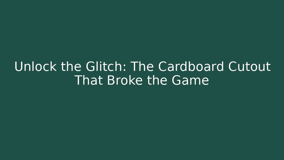 Unlock the Glitch: The Cardboard Cutout That Broke the Game