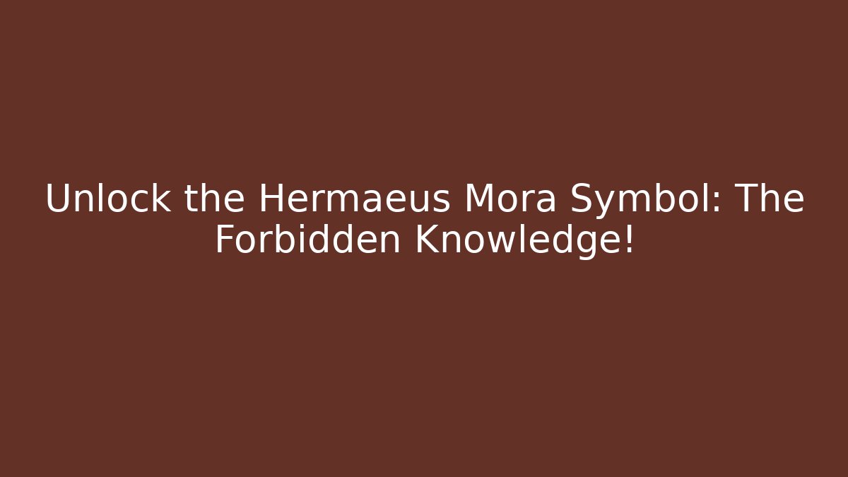 Unlock the Hermaeus Mora Symbol: The Forbidden Knowledge!