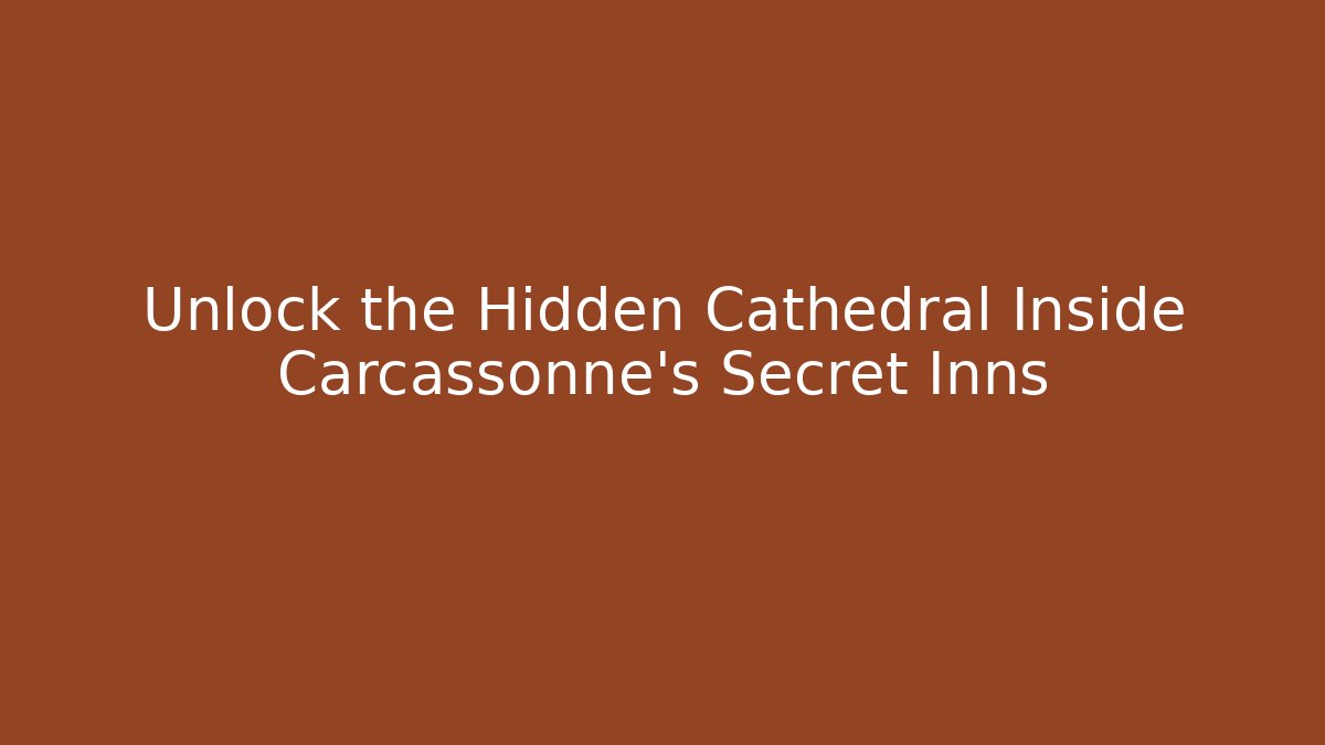 Unlock the Hidden Cathedral Inside Carcassonne's Secret Inns