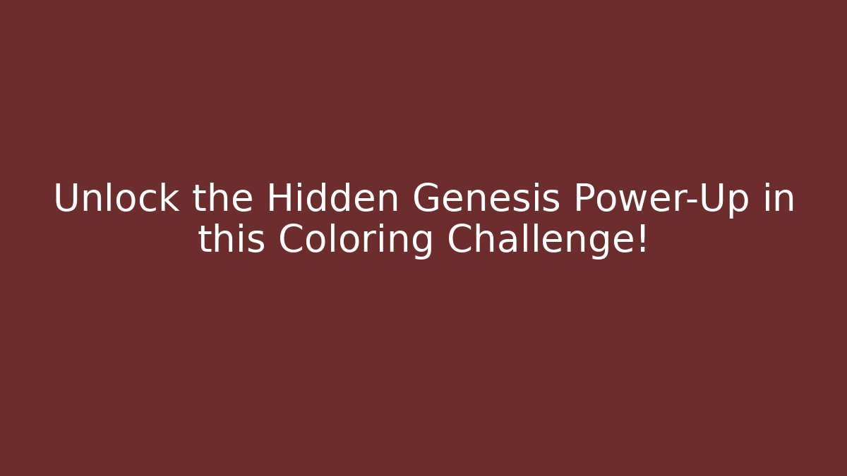 Unlock the Hidden Genesis Power-Up in this Coloring Challenge! - Critter Realm