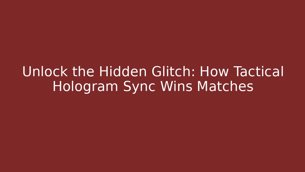 Unlock the Hidden Glitch: How Tactical Hologram Sync Wins Matches
