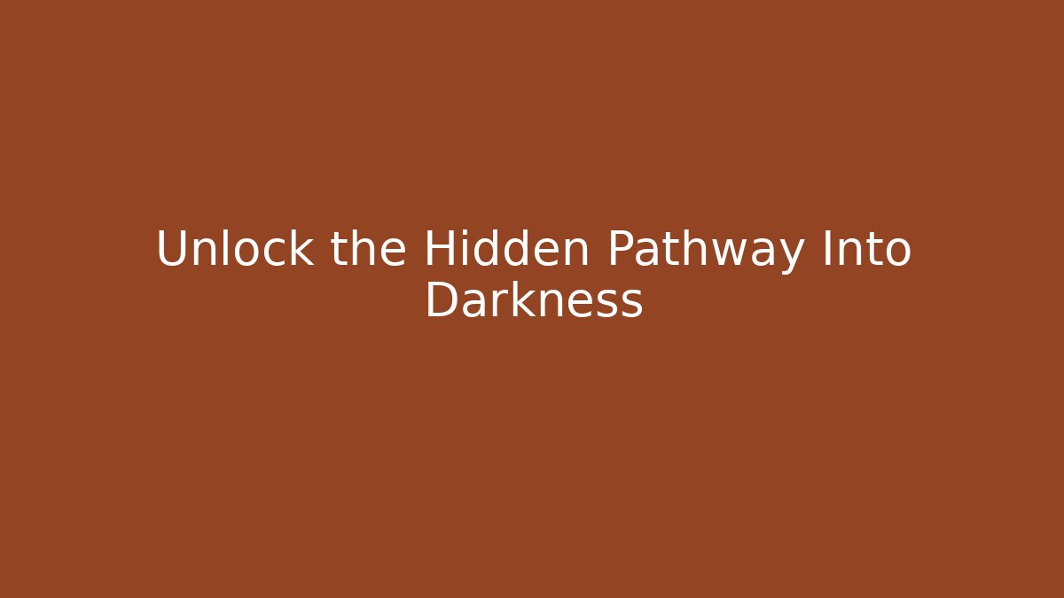 Unlock the Hidden Pathway Into Darkness - Critter Realm
