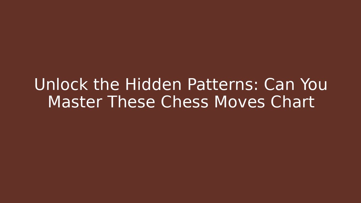 Unlock the Hidden Patterns: Can You Master These Chess Moves Chart - Critter Realm