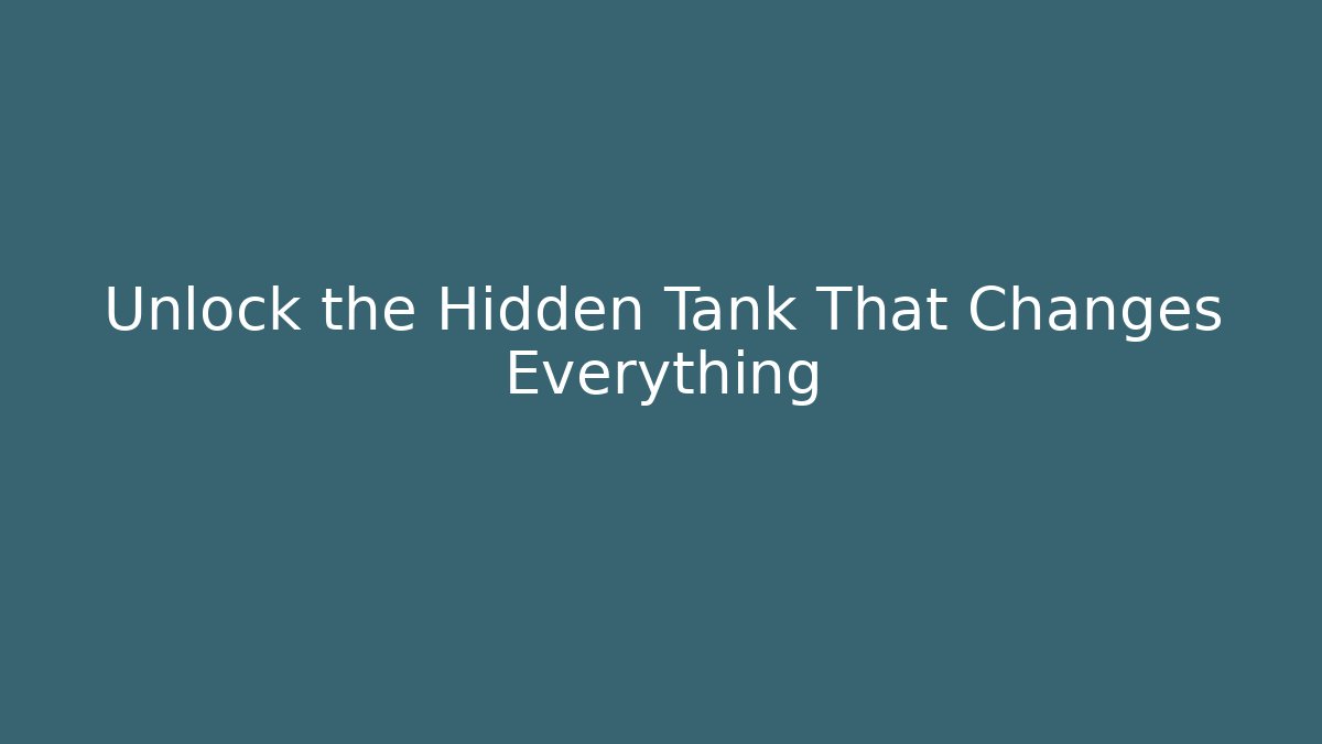 Unlock the Hidden Tank That Changes Everything - Critter Realm