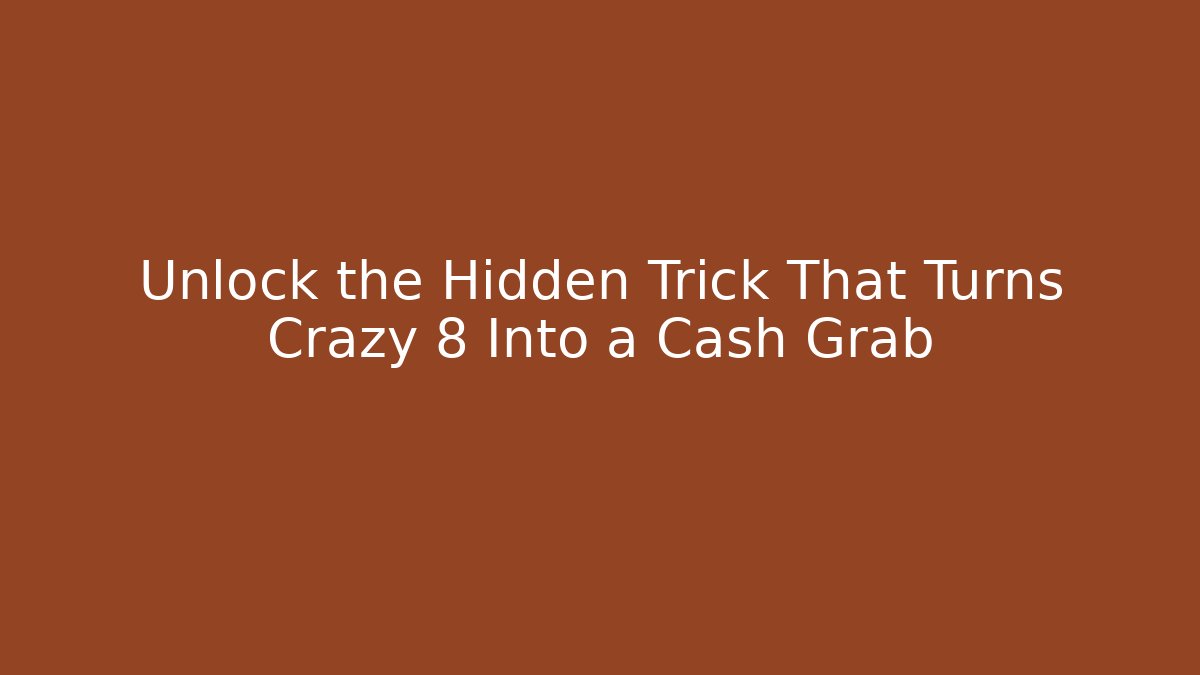 Unlock the Hidden Trick That Turns Crazy 8 Into a Cash Grab