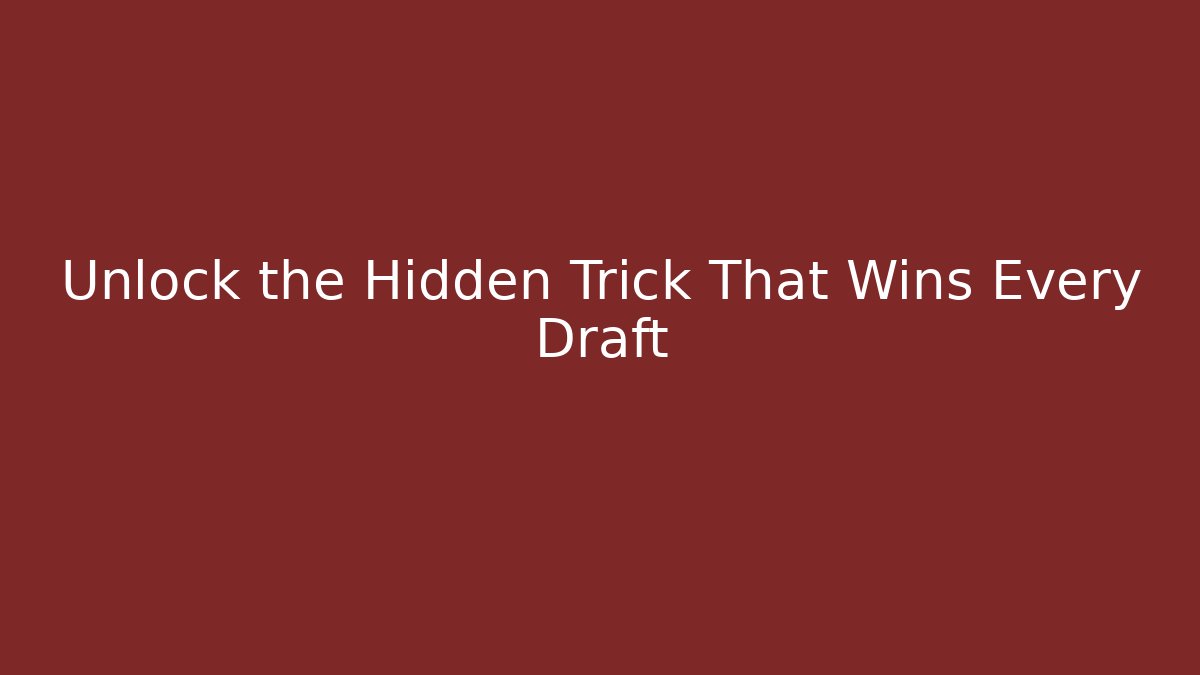 Unlock the Hidden Trick That Wins Every Draft - Critter Realm