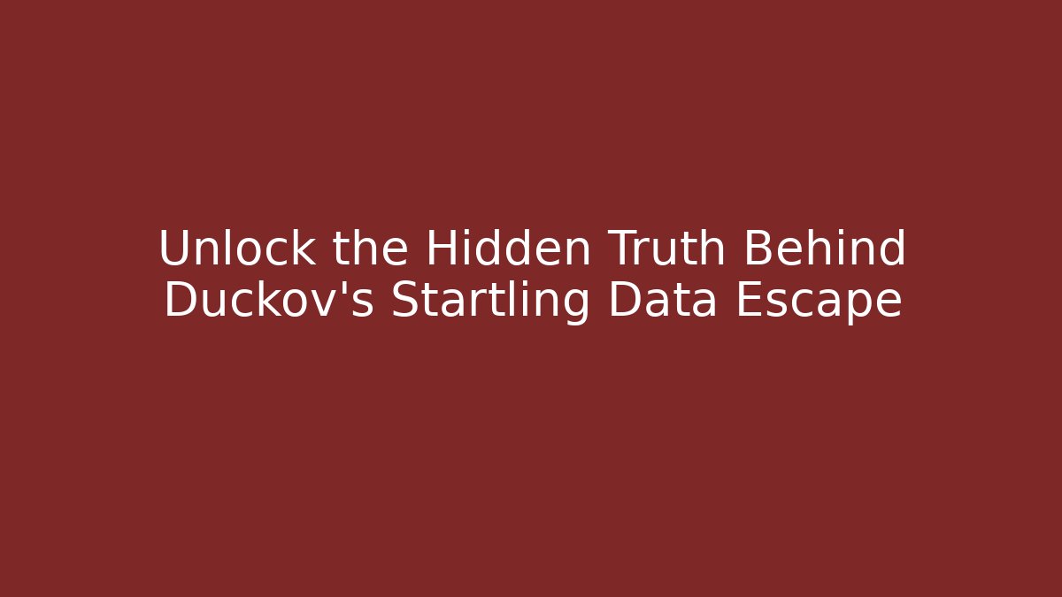 Unlock the Hidden Truth Behind Duckov's Startling Data Escape
