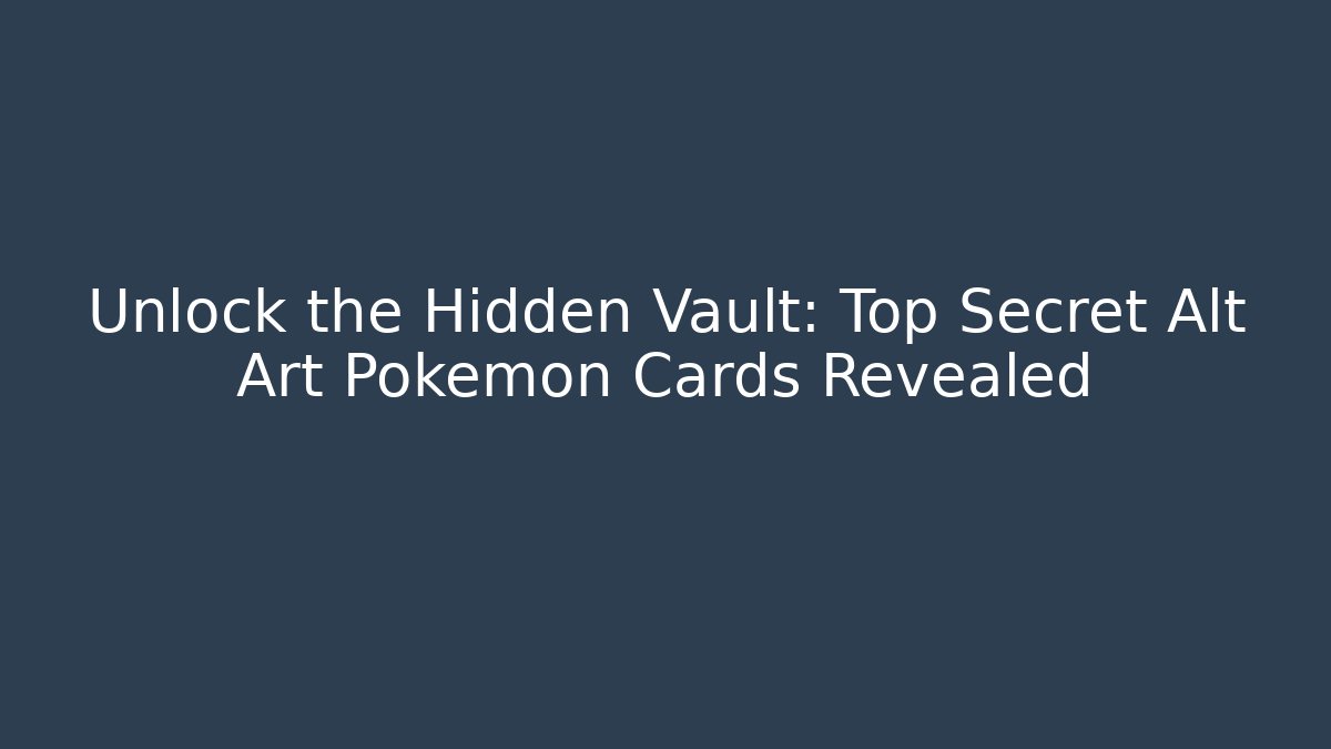 Unlock the Hidden Vault: Top Secret Alt Art Pokémon Cards Revealed