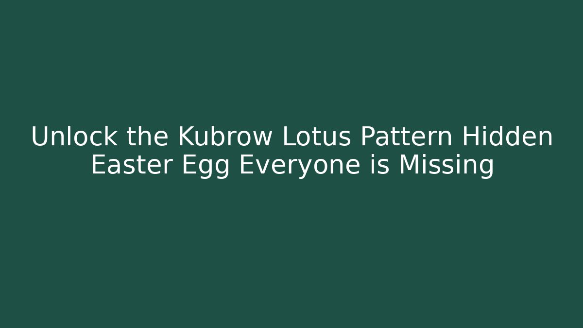 Unlock the Kubrow Lotus Pattern Hidden Easter Egg Everyone is Missing