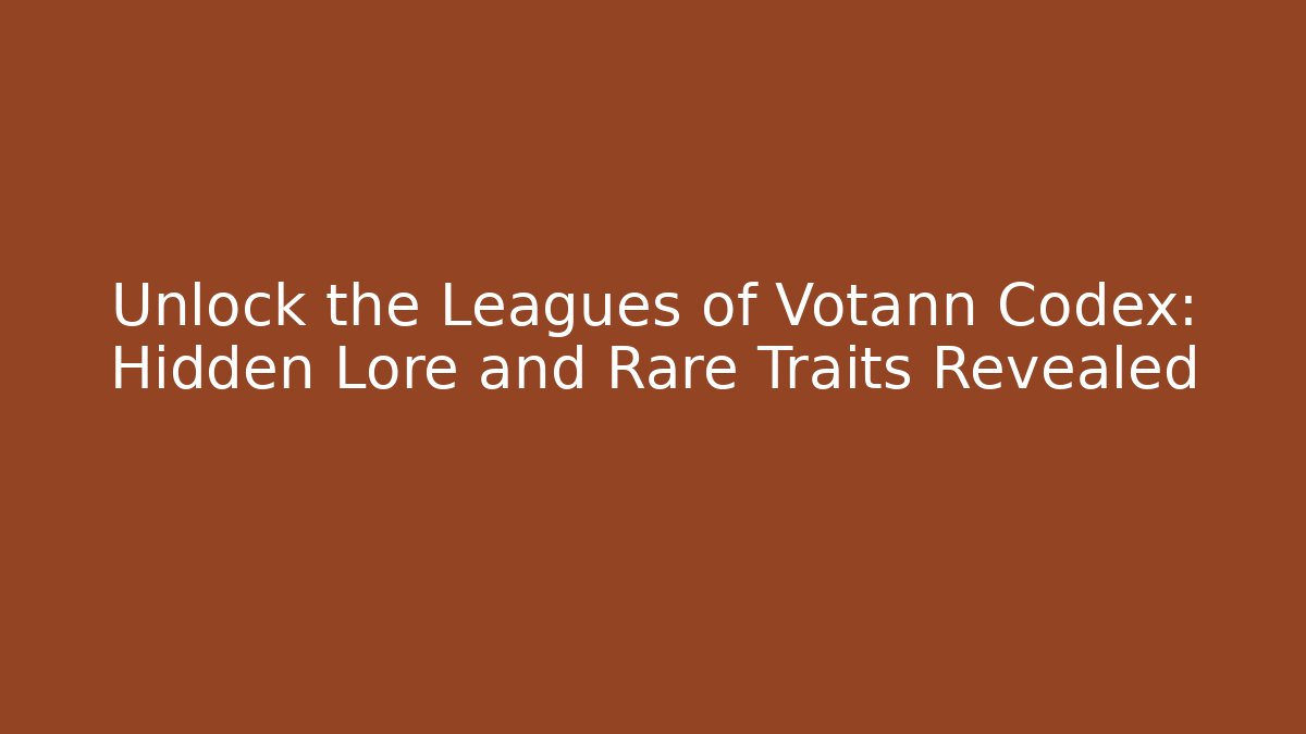 Unlock the Leagues of Votann Codex: Hidden Lore and Rare Traits Revealed
