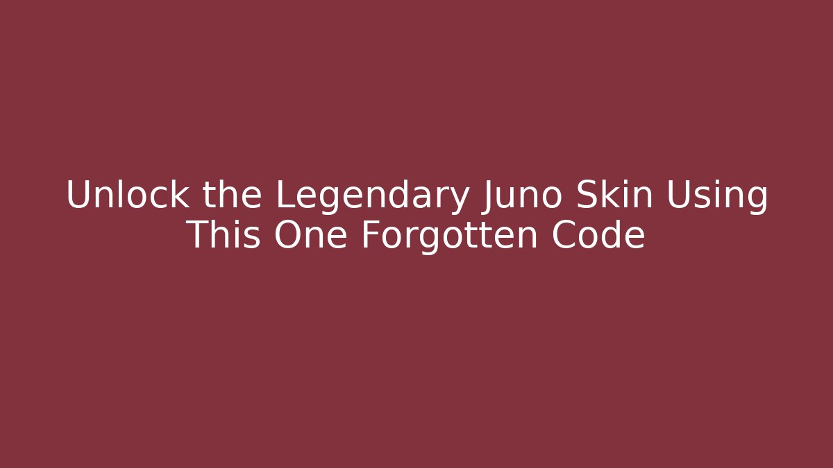 Unlock the Legendary Juno Skin Using This One Forgotten Code - Critter Realm
