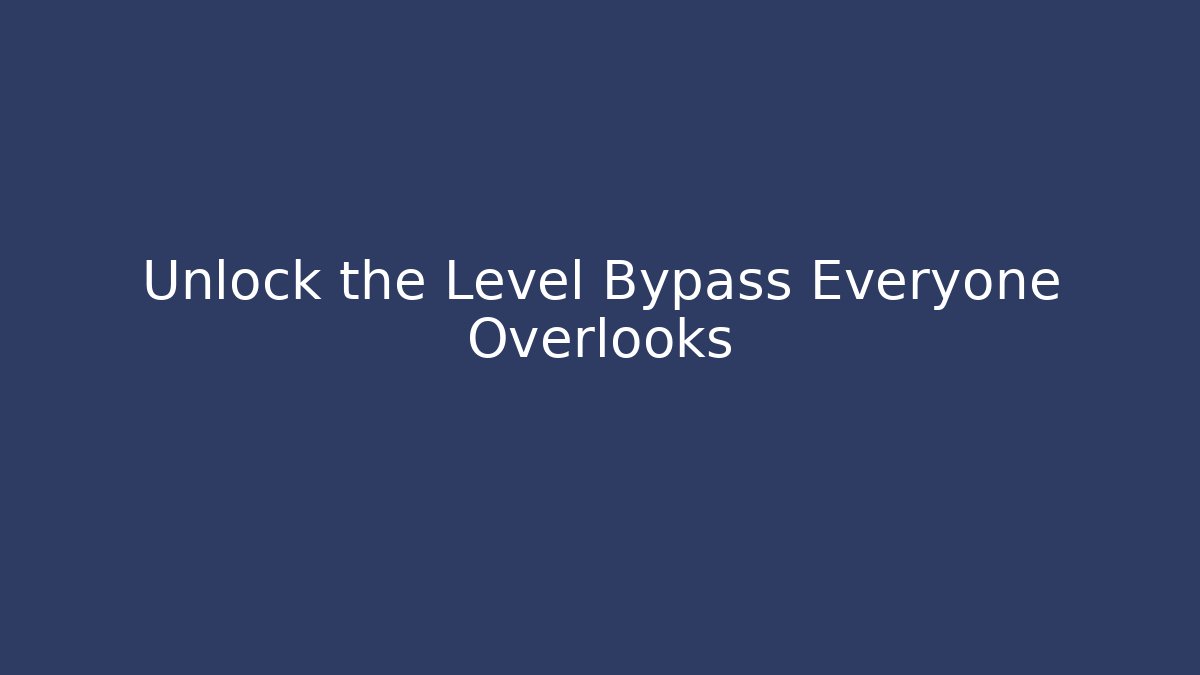 Unlock the Level Bypass Everyone Overlooks - Critter Realm