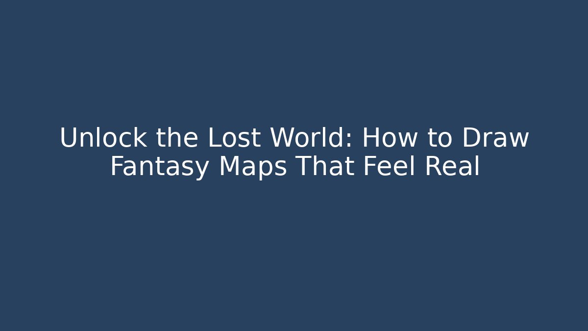 Unlock the Lost World: How to Draw Fantasy Maps That Feel Real