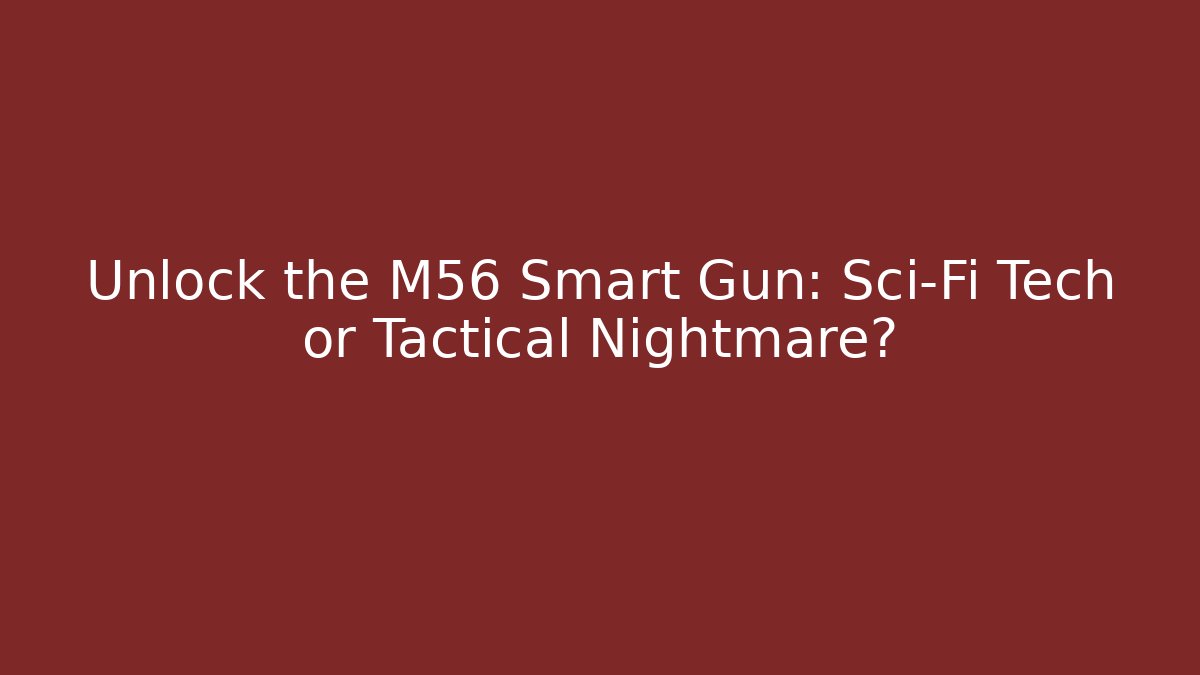 Unlock the M56 Smart Gun: Sci-Fi Tech or Tactical Nightmare?
