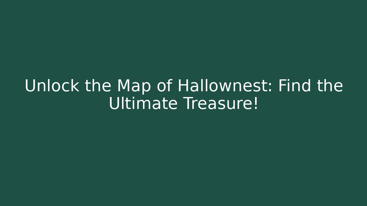 Unlock the Map of Hallownest: Find the Ultimate Treasure!