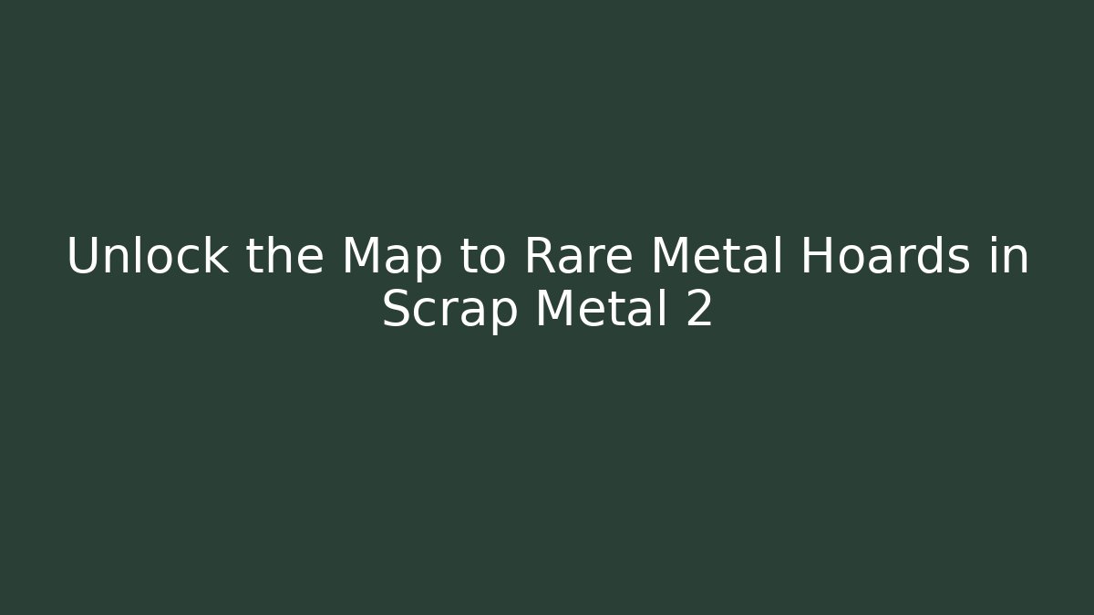 Unlock the Map to Rare Metal Hoards in Scrap Metal 2