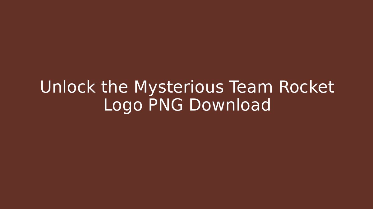 Unlock the Mysterious Team Rocket Logo PNG Download