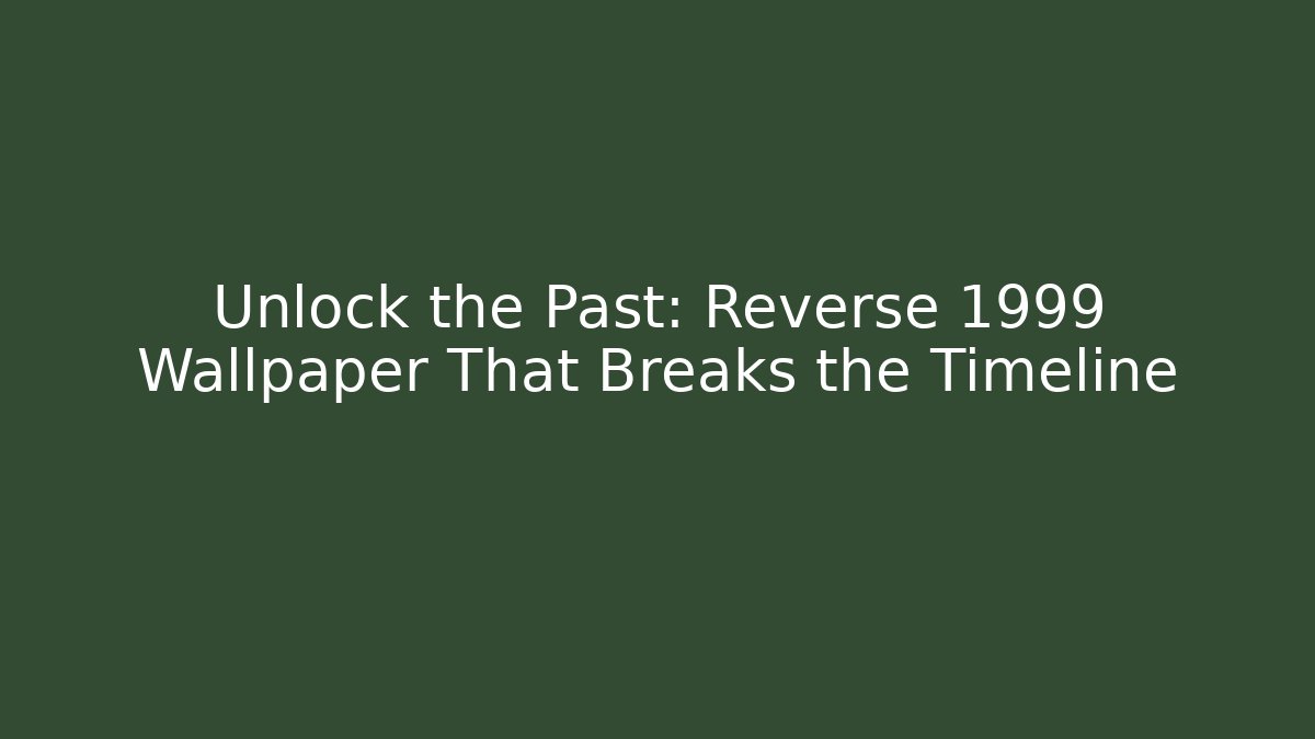 Unlock the Past: Reverse 1999 Wallpaper That Breaks the Timeline
