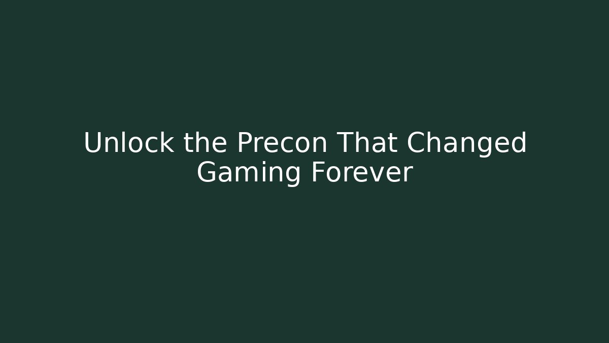 Unlock the Precon That Changed Gaming Forever - Critter Realm