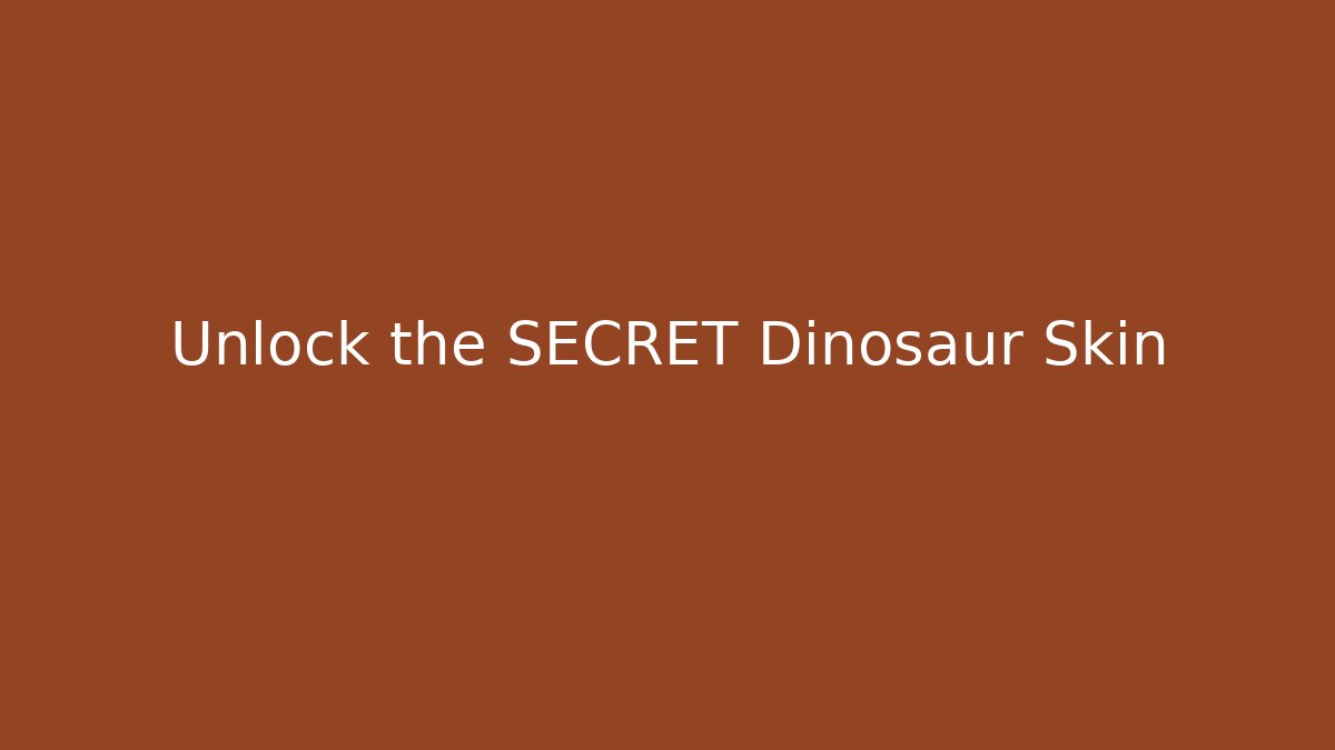Unlock the SECRET Dinosaur Skin - Critter Realm