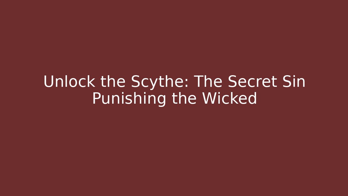 Unlock the Scythe: The Secret Sin Punishing the Wicked