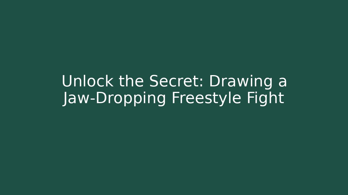 Unlock the Secret: Drawing a Jaw-Dropping Freestyle Fight