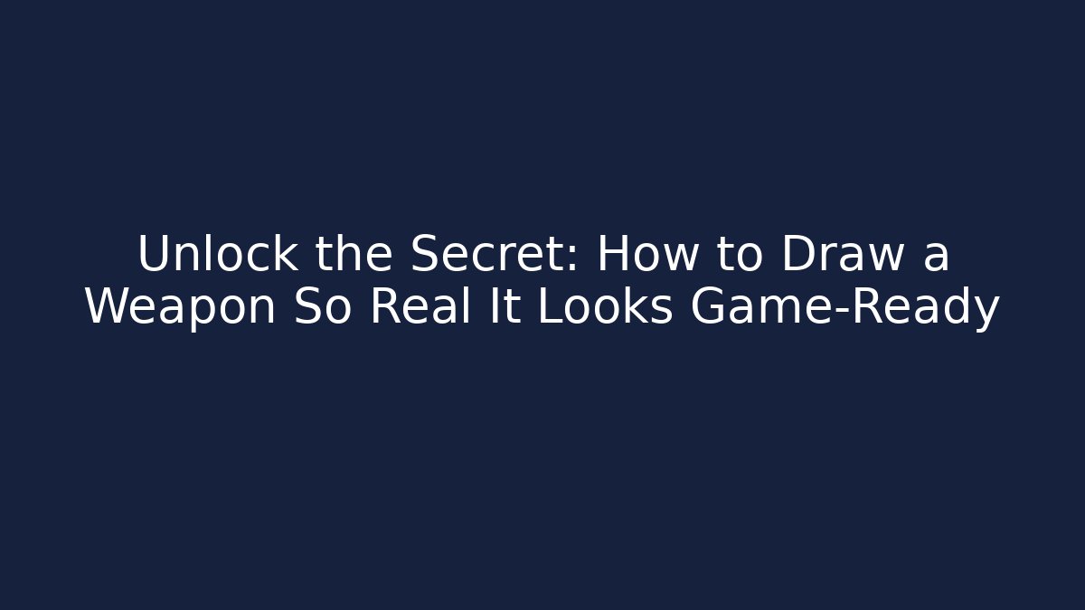 Unlock the Secret: How to Draw a Weapon So Real It Looks Game-Ready