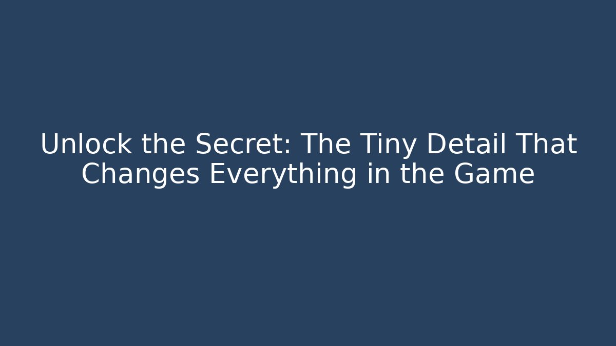 Unlock the Secret: The Tiny Detail That Changes Everything in the Game - Critter Realm