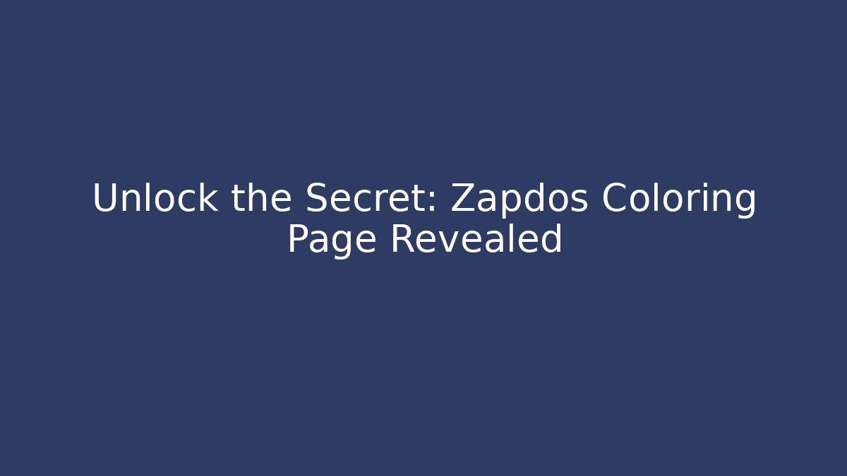 Unlock the Secret: Zapdos Coloring Page Revealed